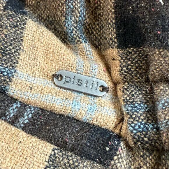 Pistil 6-Panel Newsboy Hat Wool Blend Plaid Preppy Heart Lining Logo Neutral - Picture 8 of 15